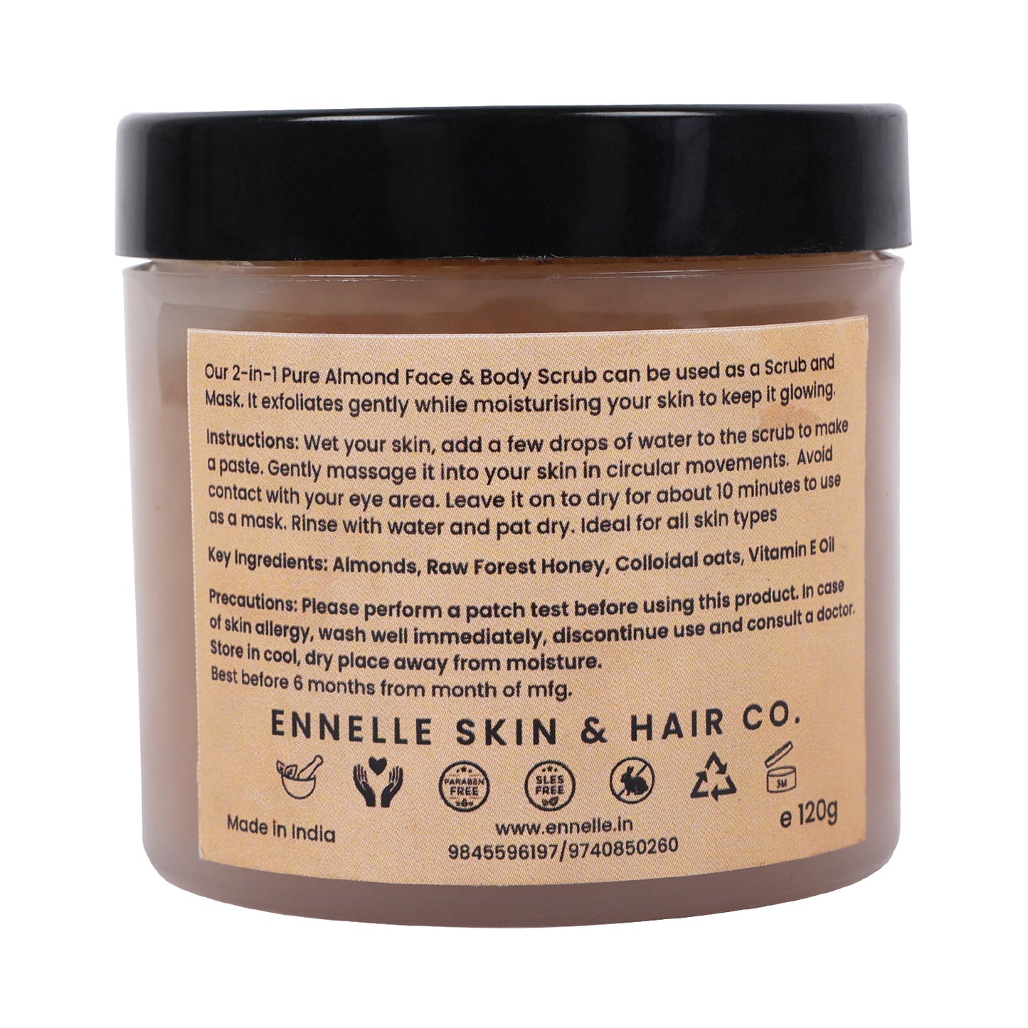 Face & Body Scrub - Pure Almond 120g
